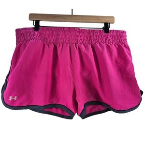 Under Armour Pink HeatGear‎ Running Shorts Womens XL Semi Fitted Athletic Gym